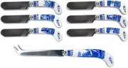 Elegant Blue Italian Cheese Knife & Spreader Set of 6 - Timeless Dining Style