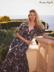 Phase Eight Black Lesley Multi Coloured Floral Maxi Dress (E61597) | $402