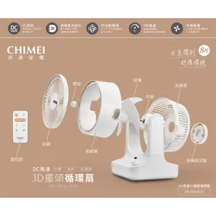 CHIMEI奇美 8吋DC馬達3D擺頭循環扇 DF-08H0CD 現貨 廠商直送