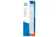 JACKSON 4-Way Surge Protected Powerboard with 2x USB-A & 2x USB-C 3.4A Ports