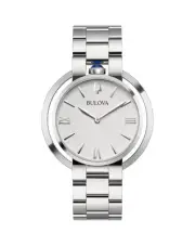 Bulova Rubaiyat Women's Silver-Tone Stainless Steel Watch with White Dial and