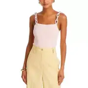Alice and Olivia Womens Gretel Pink Stretch Chain Strap Tank Top XL BHFO 0634