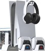 Elecgear PS5 Cooling and Charging Stand, Dual Controller Charger Dock with Co...