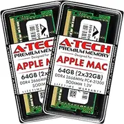 [A-Tech] 64GB Kit (2x32GB) RAM for Apple iMac & Mac Mini (2018, 2019 & 2020) | DDR4 2666 MHz SODIMM PC4-21300 / PC4-21333 260-Pin SO-DIMM Memory Upgrade