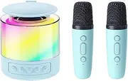 Wireless Karaoke Machine - Mic Speaker - Karaoke Machine for Adults Kids Speaker with Wireless Microphones and Light for Parties