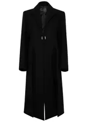 Mugler Split Wool-blend Coat - Black - 42 (UK14 / L) 42 (UK14 / L)