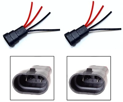 Wire Pigtail 2L Male 9011 HIR1 Two Harness Head Light Connector Plug Socket Lamp (for: Kia)