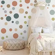 Runtoo Colorful Polka Dot Wall Stickers Boho Modern Abstract Wall Art Circle Window Living Room Girls Bedroom Nursery Home Decor