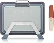 Cutting Board Set,3 Plastic Cutting Board with Holder and 2 in 1 Paring Tool,Cutting Boards for Kitchen Dishwasher Safe,Non-Slip Design,Stainless Steel Handle