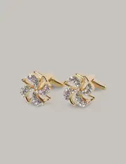 Hawes & Curtis Gold & Silver Multi Bow Cufflinks Gold/Silver