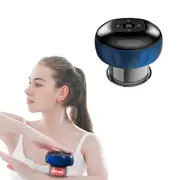 3-in-1 Electric Cupping Massager with Heat and Scraping-Blue