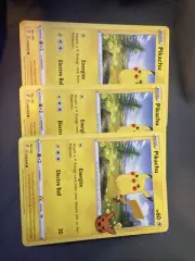 3 Pack Of Regular Near Mint Pikachu Cards!