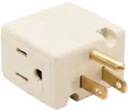 (30) PassSeymour 1482ICC10 15A 125V Ivory Grounded Triple Cube Tap Plug Adapter