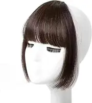 Bangs Hair Clip in Bangs Synthetic Hair Extensions French Bangs Clip For Women with Temples Bangs Fringe Hair Brown Black