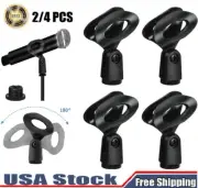 4× Universal 180° Microphone Clips Clamp Holder For Wired/ Wireless Mic Stand US