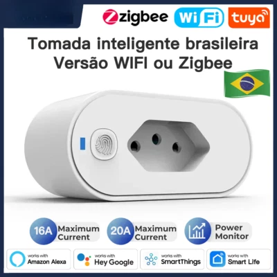 LOT NEW Tuya Brazil Plug wifi/zigbee socket Power Monitor Type N outlet adapter