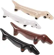 Garneck 4Pcs Cartoon Dog Ceramic Chopstick Holder Cute Convenient Chopstick Rest Decor for Dining Table Kitchen and Home Use Prevents Rolling and Keeps Utensils Clean