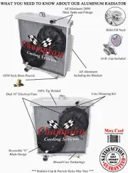PR Champion 4 Row Radiator,10" Fans-1954-1956 Ford Fairlane "Police Interceptor"