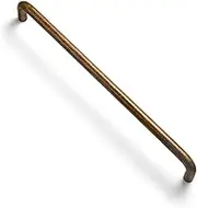 Set of 12, 7 9/16" Ceter to Center Sleek Antique Brass Cabinet Pulls - Vintage Minimalist Handles - Kitchen Pulls for Drawers - 5/16 Inches Diameter