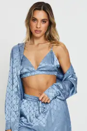 Blue Mix And Match Bralette Satin - Size M, Women's Bra And Bralette