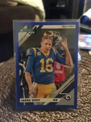 2019 donruss press proof blue border photo variation sp jared goff rams