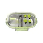 1 Set 720ml Bento Box Separate Compartments Locking Lid Eco-friendly 2 Grids