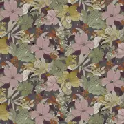 Edinburgh Weavers Botanical Floral Print Fabric- Maisie / Aubergine 6.50 yds