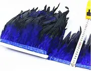 QR 10 Meter Chicken Rooster Tail Feather Trims Ribbons 10-15CM Strip for Dress Skirt Party Clothing Craft Making D19 (Color : Royal Blue)