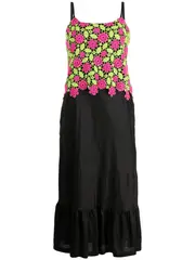 [COMME des GARCONS COMME des GARCONS] 化學花卉蕾絲塔夫綢連衣裙