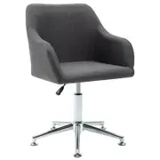 vidaXL Dining Chair Kitchen Armchair Adjustable Swivel Chair Dark Grey Fabric