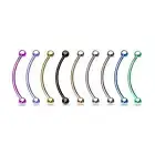 Surgical Steel Anodized Curved Barbell Tongue Ring 16 Gauge Snake Eye