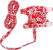 SEWOART 1 Set Adjustable Small Pet Harness and Leash Set Soft and Traction Rope for Ferrets Rabbits Lightweight Comfortable for Daily Walking Hiking Training Random Color