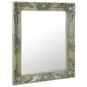 Elegant Baroque Style Silver Wall Mirror 50x60 cm Vintage Decor