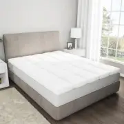Lavish Home Mattress Topper King Duck Feather Hypoallergenic Standard White