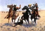 Aiding a Comrade C. Russell Painting Mousepad Computer Mouse Pad 7 x 9