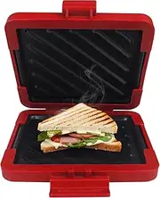 Laser Heatwave Tech Microwave Toastie Maker - Advanced Heatwave Technology, Non-Stick, Dishwasher Safe, Small Kitchen Appliance Alternative to Sandwich Press, Toaster, Waffle Maker (RED)