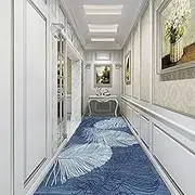 Modern Blue Hallway Runner Rug Non Slip Washable Area Rug，Indoor Corridor Kitchen Runner Carpet 1m/1.5m/2m/2.5m/3m/3.5m/4m/4.5m/5m/6m Length (Size : 2.6ft×9.8ft/80×300cm)