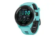 Garmin Forerunner 265 Smart Sports Watch (Black with Aqua/Black Band, 46mm)