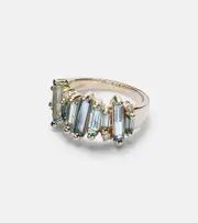 [Suzanne Kalan] Suzanne Kalan 14kt gold ring with topaz and white diamonds Q blue