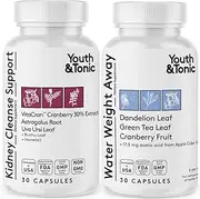 Kidney Cleanse & Water Retention Pills to Flush Out Residual Metabolic Waste & Excess Fluids to Support Full Body Detox | Natural Diuretic Supplement for Urinary Tract Bladder Health & Swelling Relief