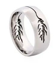 [Cudworth] Brushed Stainless Steel with Cutout Fish Pattern Ring in Silver