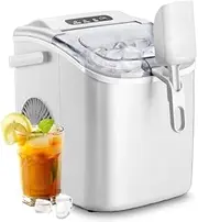 [ADVWIN] Ice Maker Countertop with Handle, 12KG/24H,9 Cubes in 6 Mins, Portable Small Ice Machine with Scoop and Basket for Home Kitchen Office Bar Party