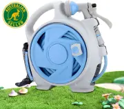 Retractable Garden Hose Reel, 15M Reel Automatic Rewind, Wall Mounted Hose Reel