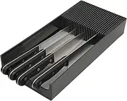 Plastic KNIFEdock - In-Drawer Knife Storage for your kitchen. Replace your knife block with a revolutionary product. Clear your counter top of clutter, and easily identify the desired knife. KNIFEdock