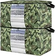 sanluoli 90L 2 Pack Under Bed Shoe Storage Organizer with Reinforced Handles, clear window Sweater Storage Organizer For Closet