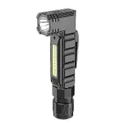 Portable Flashlight, USB Rechargeable Tactical Flashlight, 90 Degree Rotation, Magnetic Tail, Ipx4 Waterproof LED Flashlight, 5 Modes