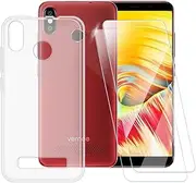 ESACMOT Clear Case Compatible with Vernee T3 Pro + [2 Pack] Screen Protector Tempered Glass, Shockproof Case Cover for Vernee T3 Pro (5.5 inch)