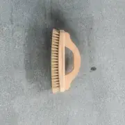 Shoe shining brush with handle, light horse mane hair