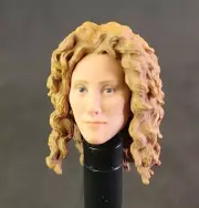 NECA TMNT white female long curly hair head: April O'Neil neutral expression