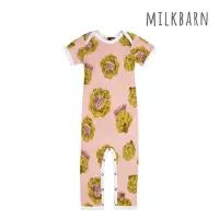在飛比找momo購物網優惠-【Milkbarn】嬰兒 有機棉短袖連身衣-洋薊(新生兒連身